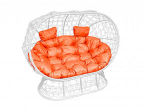 Кокон Лежебока на подставке с ротангом оранжевая подушка в Екатеринбурге - mebelmir96.ru | фото 1