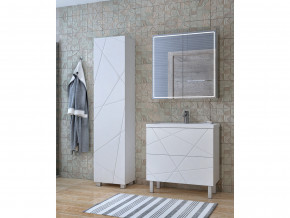 Комплект мебели в ванную Geometry 800 белый с пеналом в Екатеринбурге - mebelmir96.ru | фото