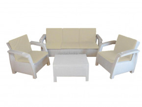Комплект уличной мебели Yalta Premium Terrace Triple Set белый в Екатеринбурге - mebelmir96.ru | фото