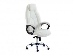 Кресло офисное Boss Lux хром кожзам белый в Екатеринбурге - mebelmir96.ru | фото