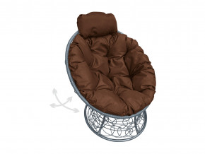Кресло Папасан мини пружинка с ротангом коричневая подушка в Екатеринбурге - mebelmir96.ru | фото