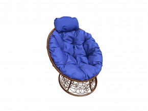 Кресло Папасан мини с ротангом синяя подушка в Екатеринбурге - mebelmir96.ru | фото