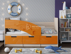 Кровать Дельфин-6 МДФ 1600 Оранжевый металлик в Екатеринбурге - mebelmir96.ru | фото