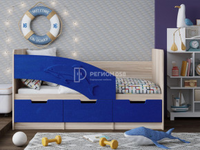 Кровать Дельфин-6 МДФ 1600 Темно-синий металлик в Екатеринбурге - mebelmir96.ru | фото