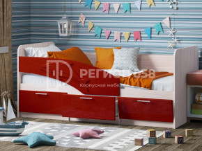 Кровать Дельфин МДФ 1600 Красный металлик в Екатеринбурге - mebelmir96.ru | фото