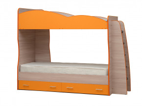 Кровать детская двухъярусная Юниор 1.1 оранжевая в Екатеринбурге - mebelmir96.ru | фото
