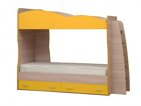 Кровать детская двухъярусная Юниор 1.1 желтая в Екатеринбурге - mebelmir96.ru | фото