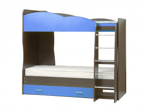 Кровать детская двухъярусная Юниор 2.1 синяя в Екатеринбурге - mebelmir96.ru | фото