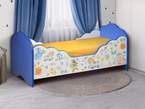 Кровать детская с бортом Малышка №3 700*1400 синяя в Екатеринбурге - mebelmir96.ru | фото