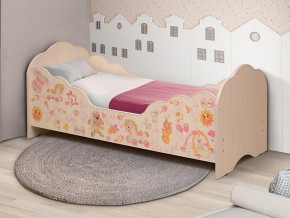 Кровать детская с бортом Малышка №4 600*1400 дуб млечный в Екатеринбурге - mebelmir96.ru | фото