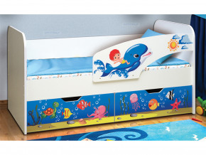 Кровать детская с фотопечатью Дельфин 800*1600 в Екатеринбурге - mebelmir96.ru | фото
