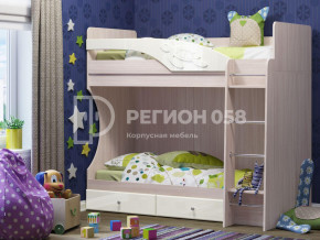 Кровать двухъярусная Бемби МДФ Белый глянец в Екатеринбурге - mebelmir96.ru | фото