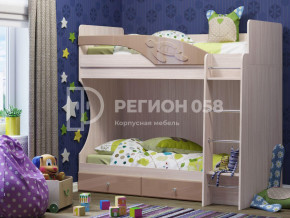 Кровать двухъярусная Бемби МДФ Латте глянец в Екатеринбурге - mebelmir96.ru | фото