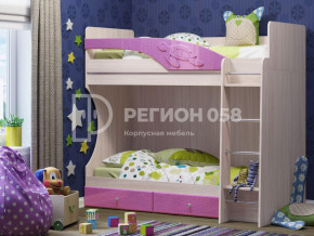 Кровать двухъярусная Бемби МДФ Лиловый металлик в Екатеринбурге - mebelmir96.ru | фото