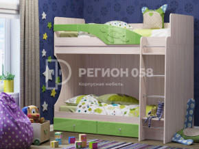 Кровать двухъярусная Бемби МДФ Салатовый металлик в Екатеринбурге - mebelmir96.ru | фото
