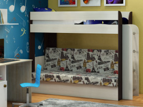 Кровать двухъярусная Карамель 75 венге ткань биг бен в Екатеринбурге - mebelmir96.ru | фото