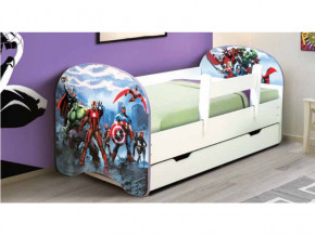 Кровать с фотопечатью с 1 ящиком Супергерои 700*1400 в Екатеринбурге - mebelmir96.ru | фото