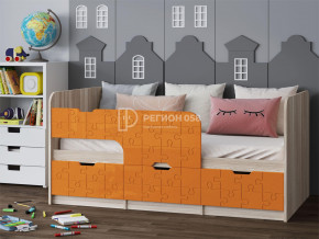 Кровать Юниор-9 МДФ 1600 Оранжевый металлик в Екатеринбурге - mebelmir96.ru | фото