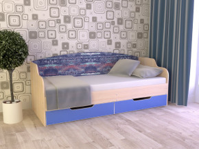 Кровать Юниор Тип 2 дуб молочный/мегаполис 800х1600 в Екатеринбурге - mebelmir96.ru | фото