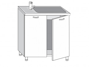 2.80.2мн Шкаф-стол на 800мм под накладную мойку с 2-мя дверцами в Екатеринбурге - mebelmir96.ru | фото