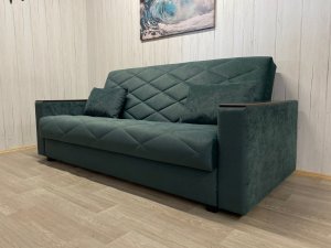 Диван Престиж-15 НПБ+МДФ, велюр Sensey bottle green в Екатеринбурге - mebelmir96.ru | фото 1