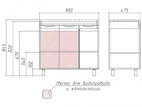 Комплект мебели для ванной 3D 90 в Екатеринбурге - mebelmir96.ru | фото 4