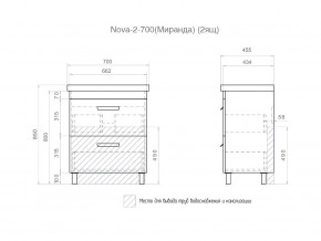 Комплект мебели в ванную Nova 700 2 ящика в Екатеринбурге - mebelmir96.ru | фото 5