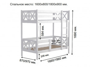 Кровать 2-х ярусная Аист-2 Классика белый 1600х800 мм в Екатеринбурге - mebelmir96.ru | фото 2