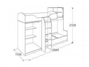 Кровать 2х ярусная №2 Омега 18 в Екатеринбурге - mebelmir96.ru | фото 2