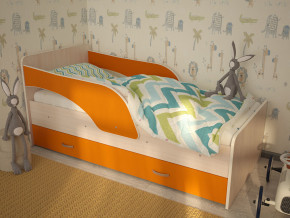 Кровать детская Максимка млечный дуб-оранж в Екатеринбурге - mebelmir96.ru | фото