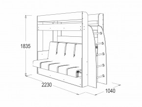 Кровать-диван двухярусная Омега 17 ясень анкор светлый в Екатеринбурге - mebelmir96.ru | фото 2