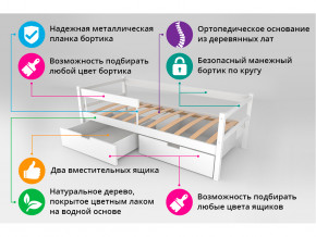 Кровать-тахта Svogen с ящиками и бортиком белый в Екатеринбурге - mebelmir96.ru | фото 4