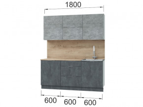Кухонный гарнитур Асти Бетон 1800 в Екатеринбурге - mebelmir96.ru | фото 2