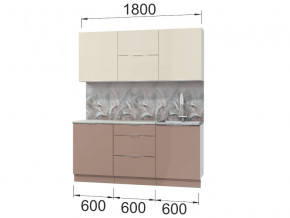 Кухонный гарнитур Асти Латте 1800 в Екатеринбурге - mebelmir96.ru | фото 2
