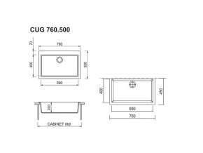 Мойка Longran Cube CUG 760.500 в Екатеринбурге - mebelmir96.ru | фото 2