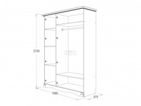 Шкаф 3-х дверный для одежды и белья Ольга 1н в Екатеринбурге - mebelmir96.ru | фото 2