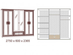 Шкаф 6-и дверный с зеркалами Рома беж в Екатеринбурге - mebelmir96.ru | фото 2