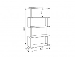 Стеллаж Зигзаг 2 Ясень шимо светлый в Екатеринбурге - mebelmir96.ru | фото 2