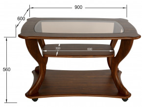 Стол журнальный Маэстро со стеклом СЖС-02 орех в Екатеринбурге - mebelmir96.ru | фото 2