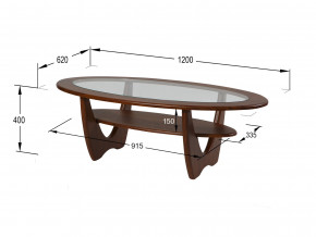 Стол журнальный Юпитер со стеклом СЖС-01 орех в Екатеринбурге - mebelmir96.ru | фото 2
