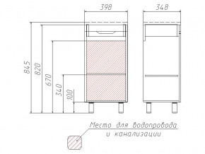 Тумба под умывальник Andrea 40 3D без ящика в Екатеринбурге - mebelmir96.ru | фото 3